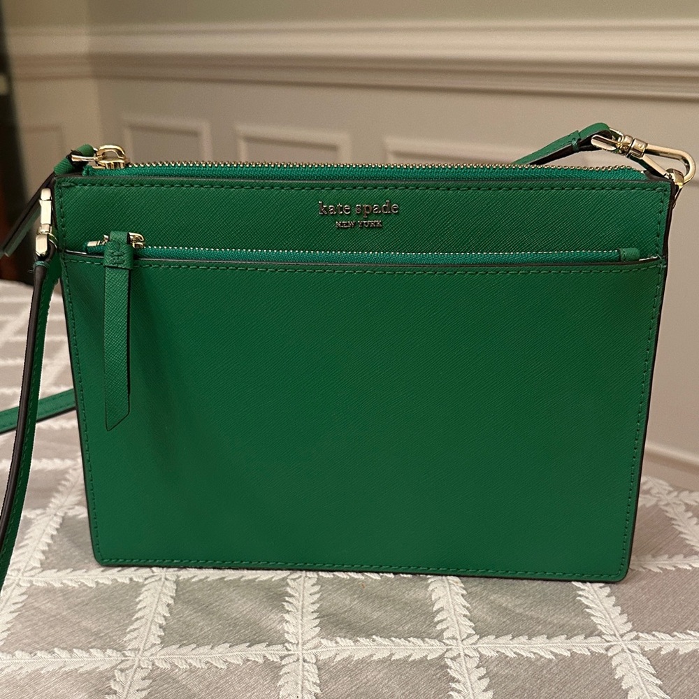 Kate Spade Cameron Zip Vibrant Green Crossbody Bag